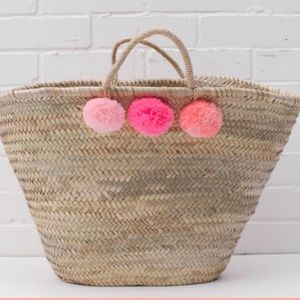 Bohemia Designs Market Pom Pom Basket/Beach Tote